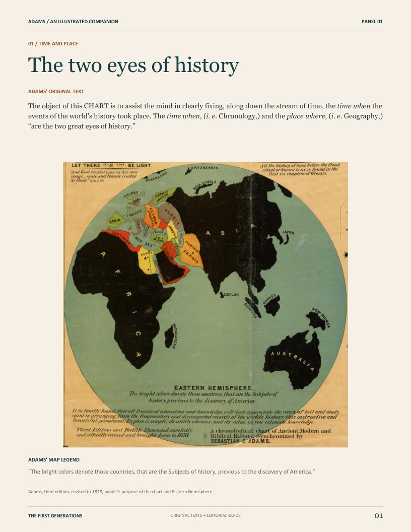 The two eyes of history: Adams' map of the Eastern Hemisphere