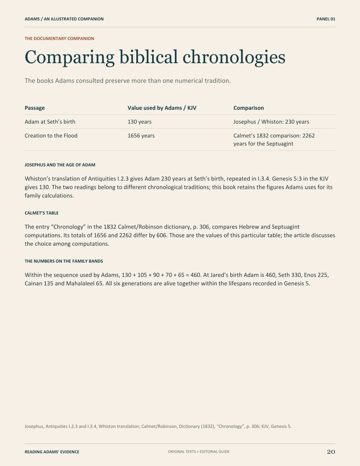 Page 23: Comparing biblical chronologies